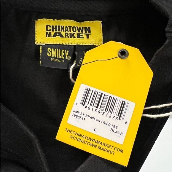 Chinatown Market Mens Smiley Brain on Fried Tee 'Black' Large NWT - Picture 5 of 6